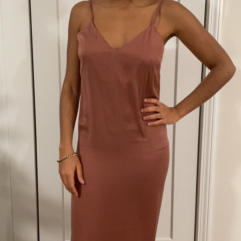 Forever 21 Blush Pink Tank Top Satin Maxi